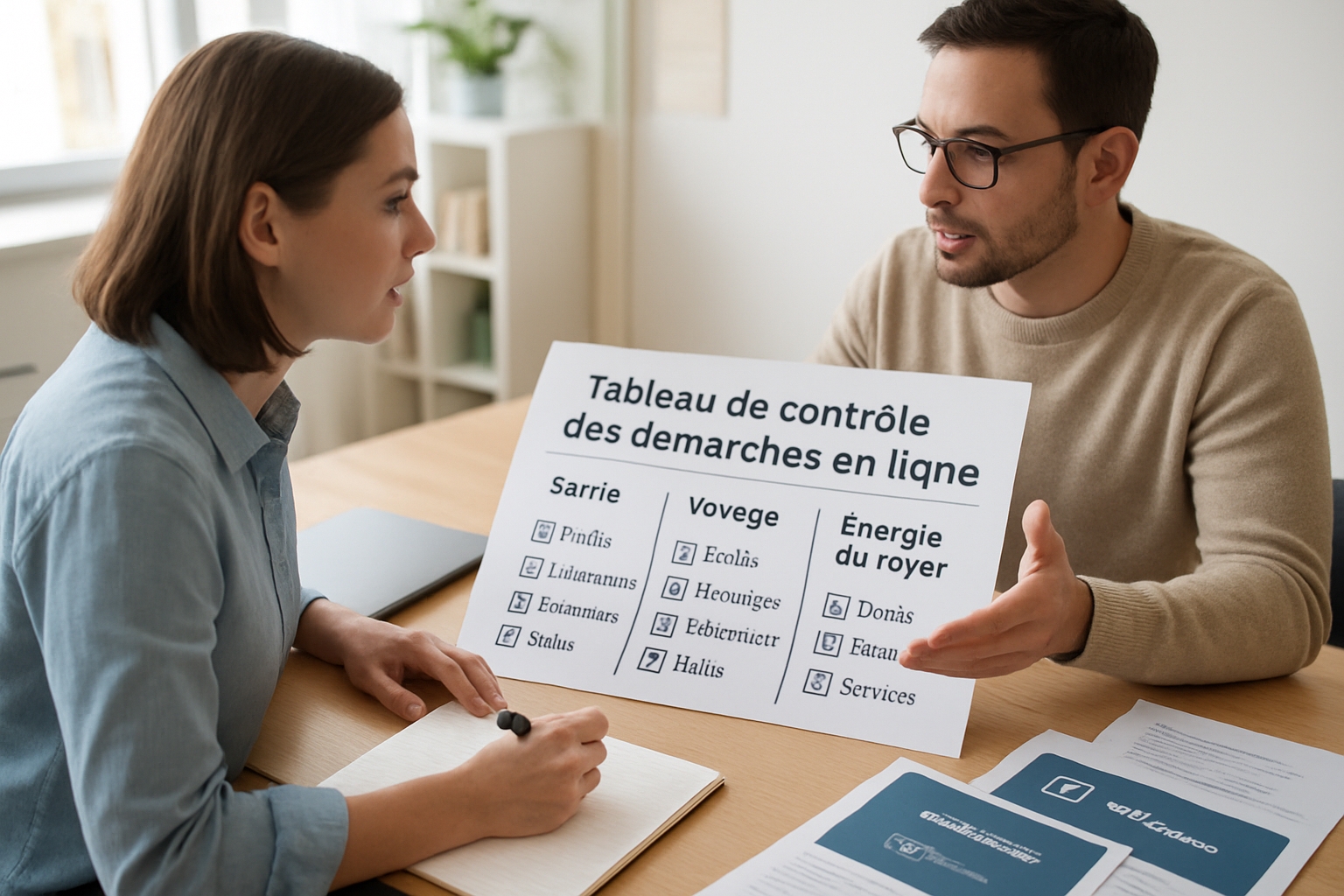 Tableau de contrôle des démarches en ligne pour la santé, le voyage et l’énergie du foyer